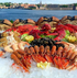 The SHOWCASE FEAST Seafood Platter serves  12-16 persons